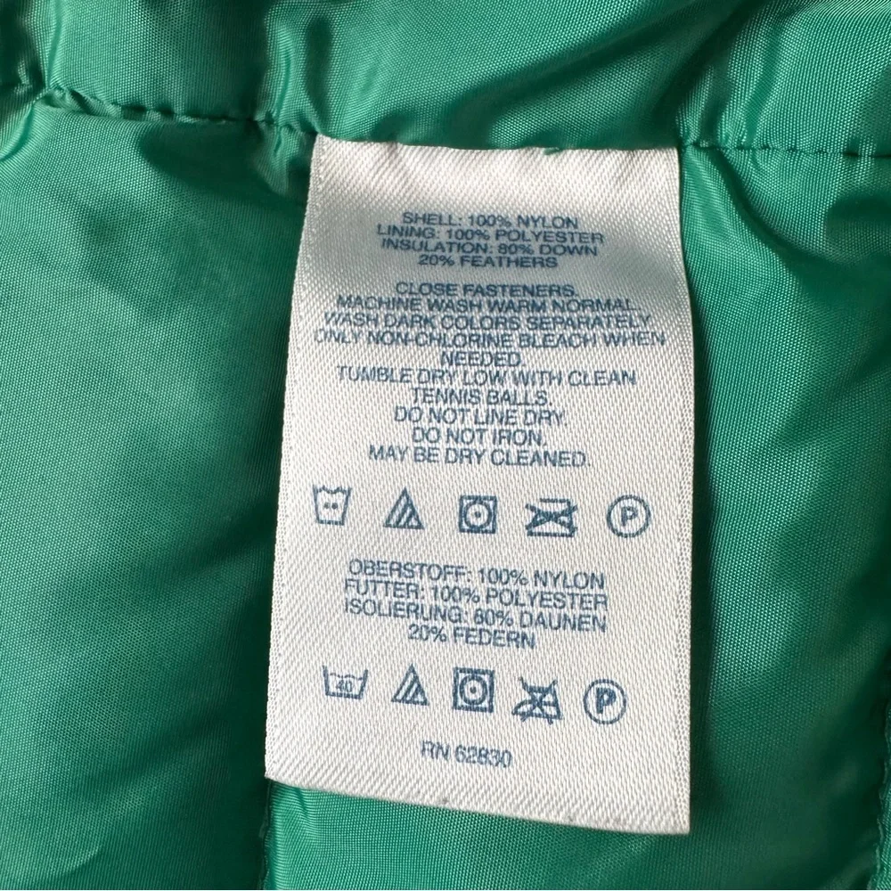 Lands' End Women's Down Puffer Vest Snap Closure Green Sleeveless Size S - Picture 4 of 13